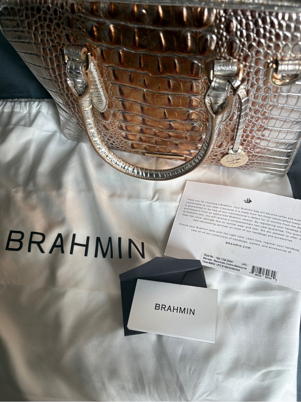 Brahmin Marissa Bronze/Gold/Silver Satchel - Picture 8 of 14
